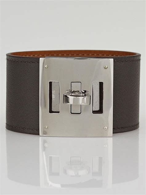 HERMES Swift Kelly Dog Bracelet T1 Etain 